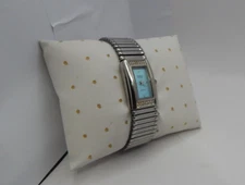 Gruen Watch Womens 19mm Rhinestone Bling Bezel Silver Tone Quartz New Battery