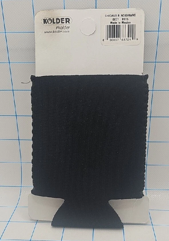 Chicago Blackhawks Can Koozie NOS flat black logo NHL official  - Image 2 of 4