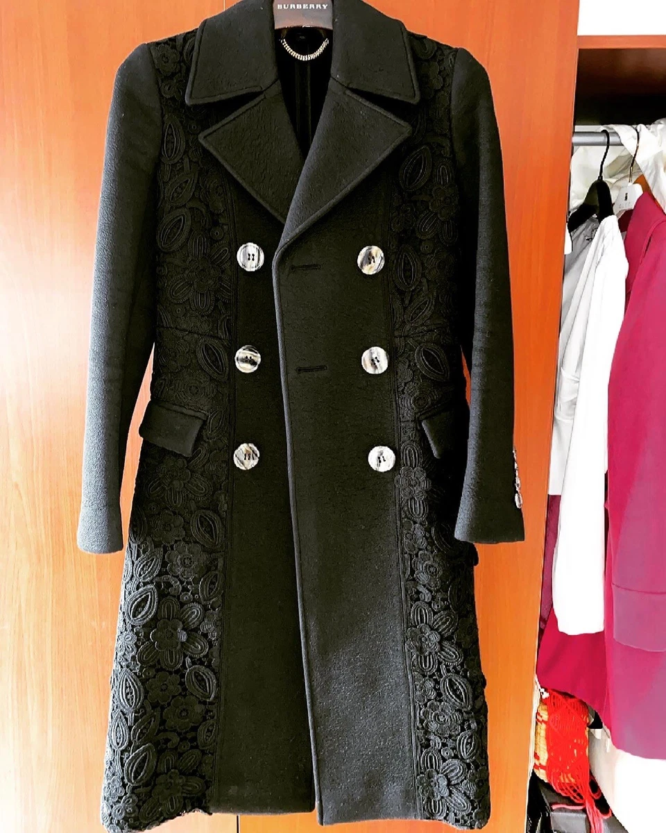 Burberry black 2024 cashmere coat