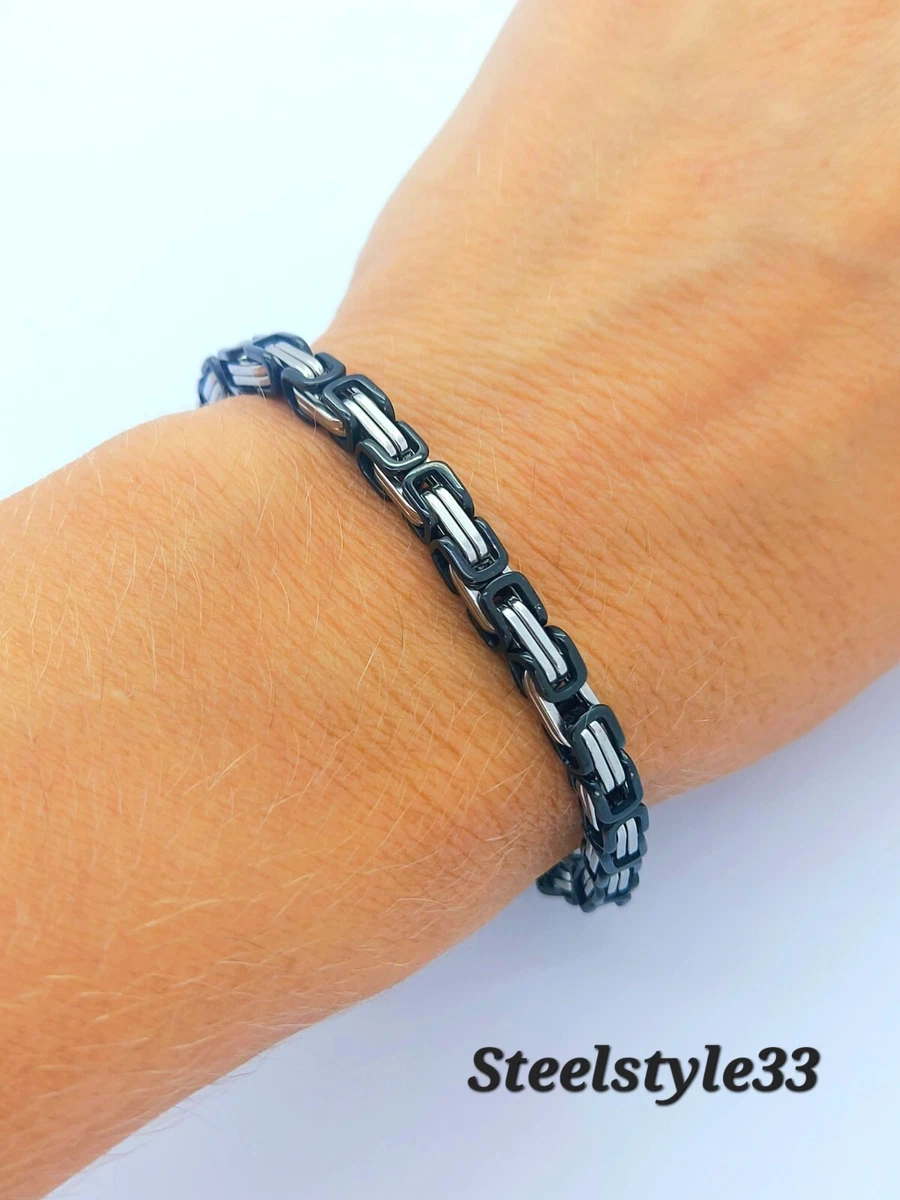 Mens chunky stainless deals steel bracelets