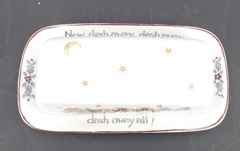 Блюдо с маслом на крышке 1/4 фунта Christmas Story от Portmeirion - Изображение 2 из 4