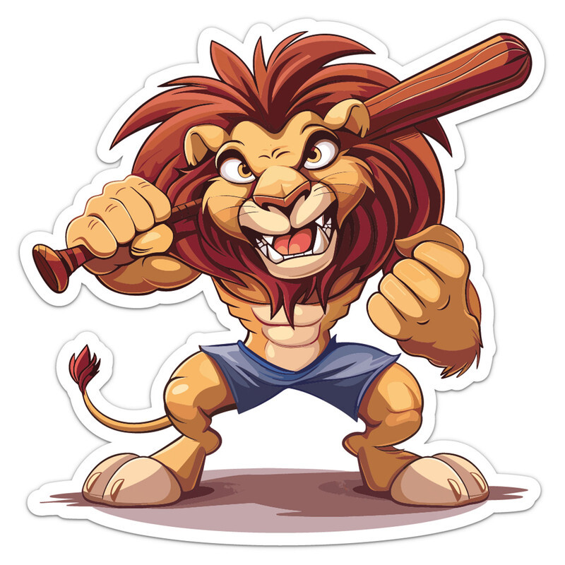 Angry Baseball Lion - Car Bumper Sticker Vinyl Decal | eBay