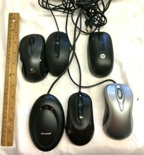 Computer Mouse Lot of 5  1 Optical Receiver Microsoft, Logitech, HP, Lenovo