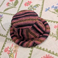 Hippie Roll Brim Woven Bucket Hat Unisex Festival Indie 100% Cotton