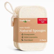 Natural Cleaning Sponges, 100 Organic Luffa Dish Scrubber, Plant-Based Compo...