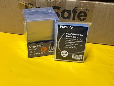25 Pack Pro Safe 75 Pt Top Loaders 75pt Toploaders & 100 Thick Card Sleeves