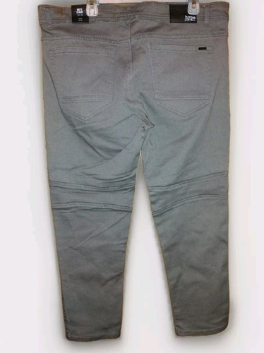 Gray Stretch Jeans Mens 38x30 Skinny MOTO Denim Straight Leg High Rise HYPE NEW - Picture 7 of 10
