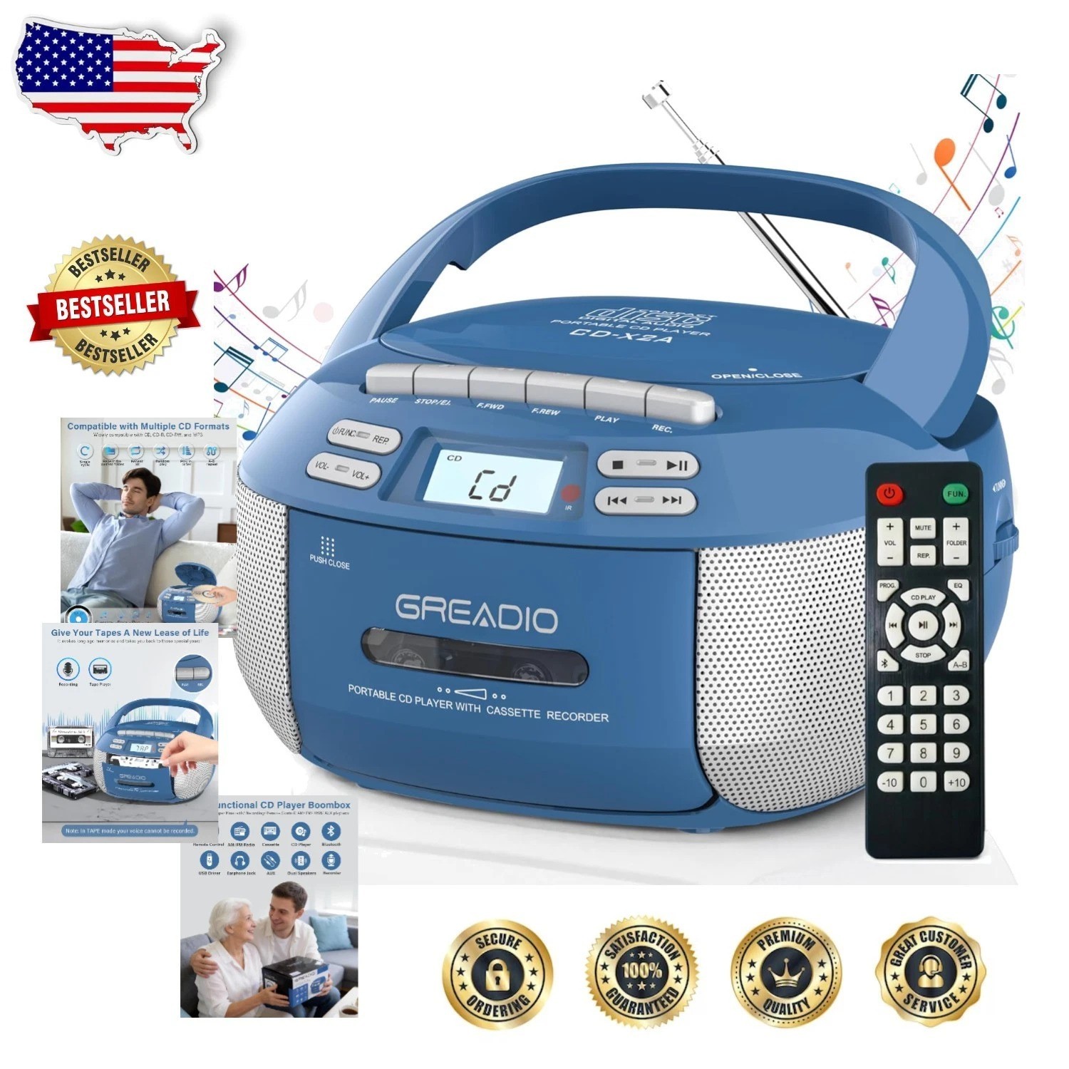 : Bluetooth, Usb, Am/fm Radio, Remote Control