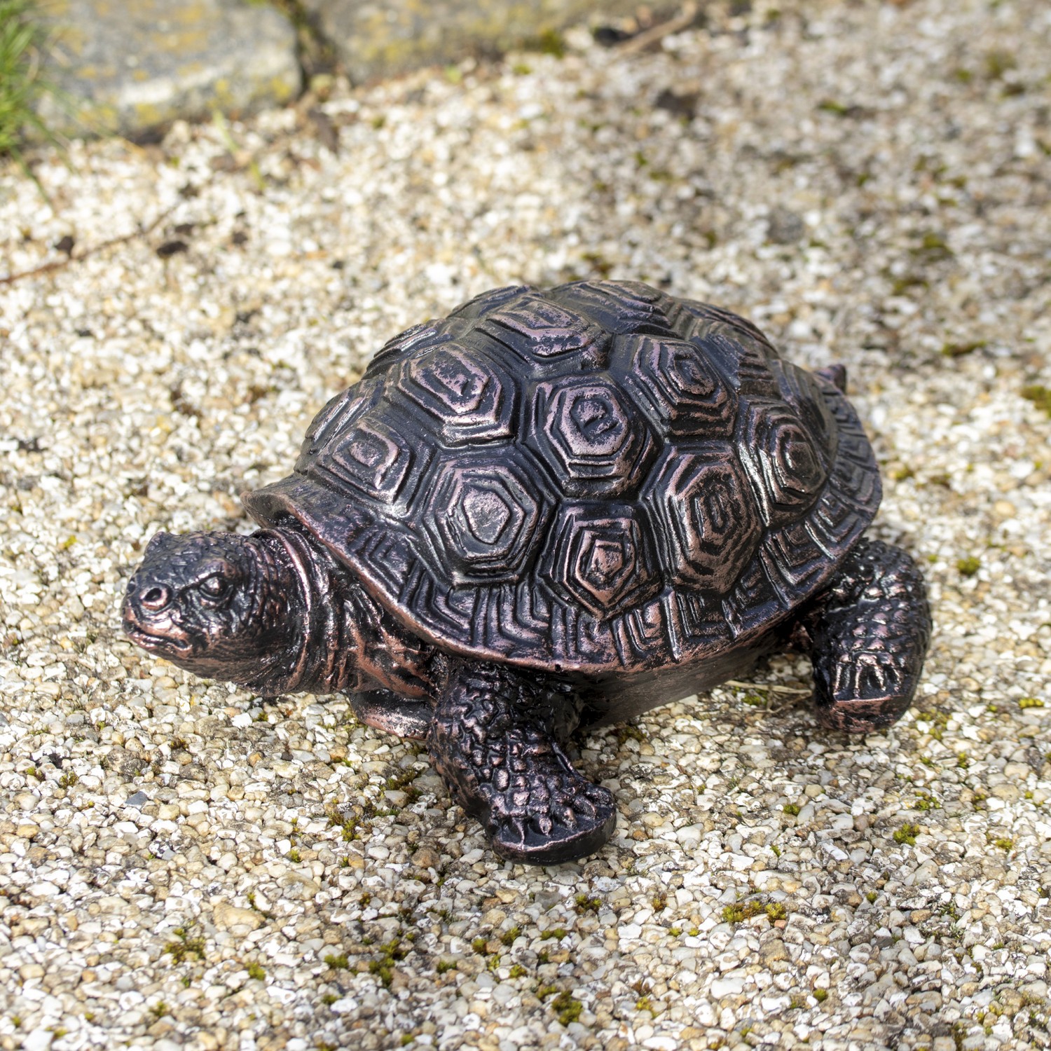 Bronze Effect Resin Tortoise Garden Ornament Outdoor Indoor Turtle Statue Gift