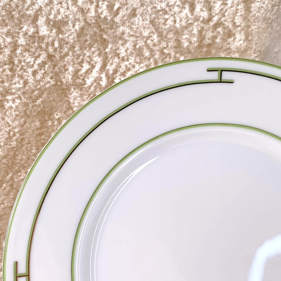 Juego de 2 vajilla de porcelana verde ritmo ritmo plato de postre Hermes Foto 4 de 4