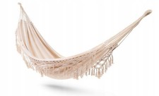 XL Hngematte Brasilianisch 220x150cm Ecru Boho Stil fr 2 Personen bis 220kg