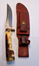 Schrade UNCLE HENRY 153UH Fixed Blade Knife 406433 + Leather Sheath + stone