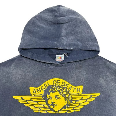 Saint Michael Angel of Death Logo Hooded Sweatshirt Navy Blue