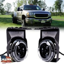 Pair LED Bumper Fog Lights Assembly For 2003-2006 GMC Sierra 1500-3500 Pickup