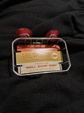 Vintage 1957 New Ekco Autoyre Fairfield Armorized Chrome Wall Soap Dish at Wall