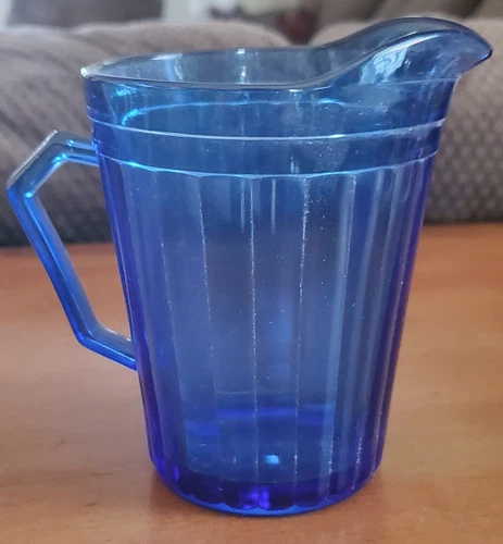 Vintage Hazel Atlas Cobalt Blue Aurora small Pitcher Depression Glass