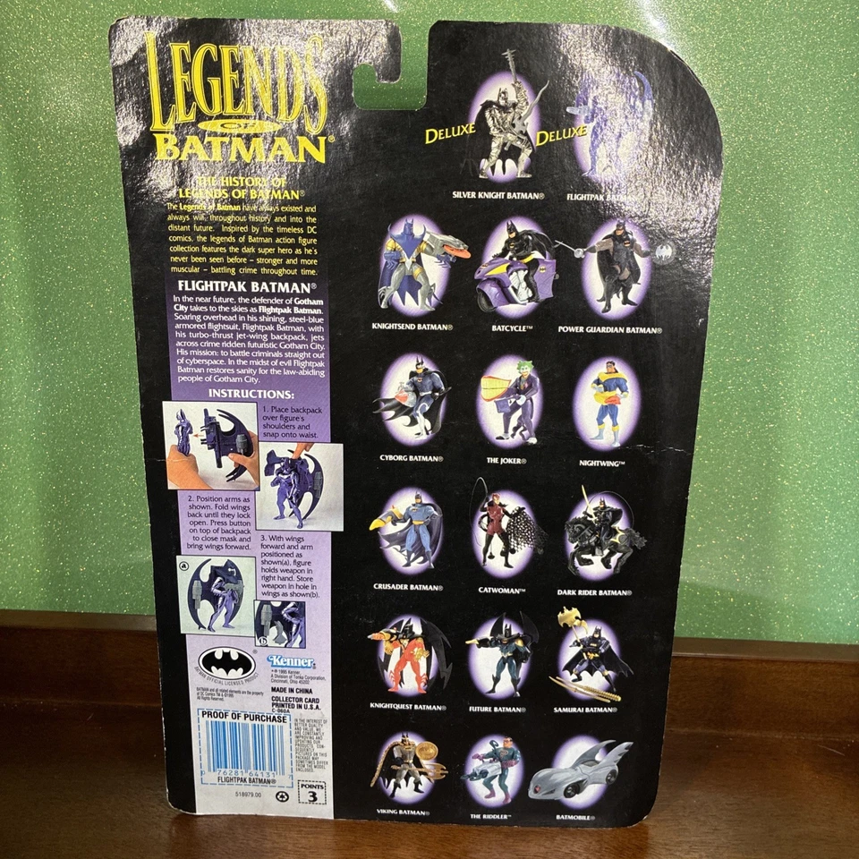 Экшн-фигурка Бэтмена 1995 Kenner Legends of Batman Flightpak отличное состояние товара - Изображение 4 из 4