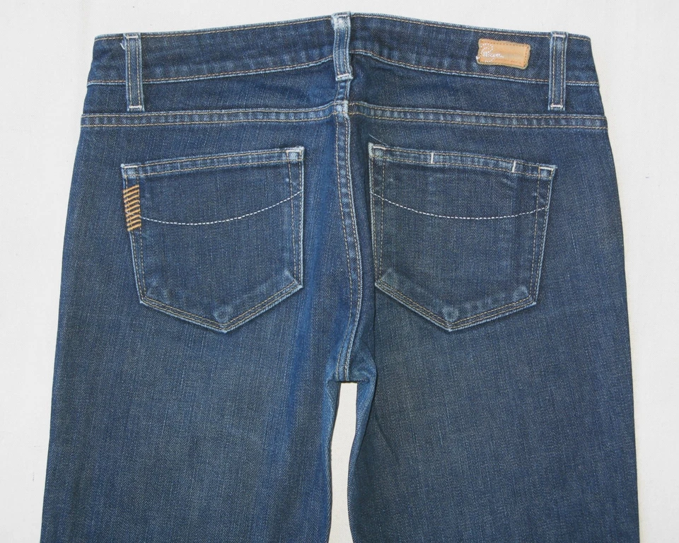 Paige Blue Heights Straight Jeans Womens Size 29 Dark Blue + Stretch L33.25 - Image 2 of 4