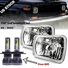 Pair For 82-93 Chevy S10 Blazer GMC S15 7X6" Projector LED Headlights Hi/Lo Beam