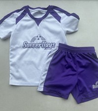 Soccer Days Kids Unisex Purple White Football Kit Age 4