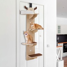 4-Levels Door Hanging Cat Climber Door Mounted Cat Tree Tower for Space Saving