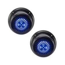 RecPro RV Flush Mount Speaker  Exterior 5.25" Black Wavy Blue LED  Waterpro...