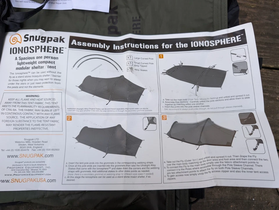 SNUGPACK IONOSPHERE 1-PERSON TENT - OLIVE DRAB GREEN 92850 - Image 2 of 4