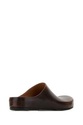 靴 archive MIUMIU Leather Square Toe Mules MIU MIU Palisander Leather Slippers New & Authentic | eBay