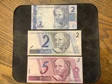 Brazil 1997-2010 Reals Crisp XF/AU  3 Banknote Lot.  N3525