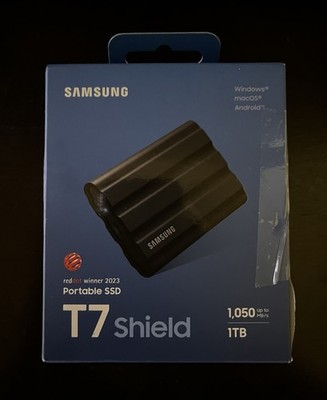 NEW Samsung T7 Shield 1TB Portable USB External SSD Black, Password, Water/Dust