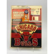 Chicago Bulls Screen Saver Mouse Pad Combo Set Windows 95 NBA 1995 Unopened