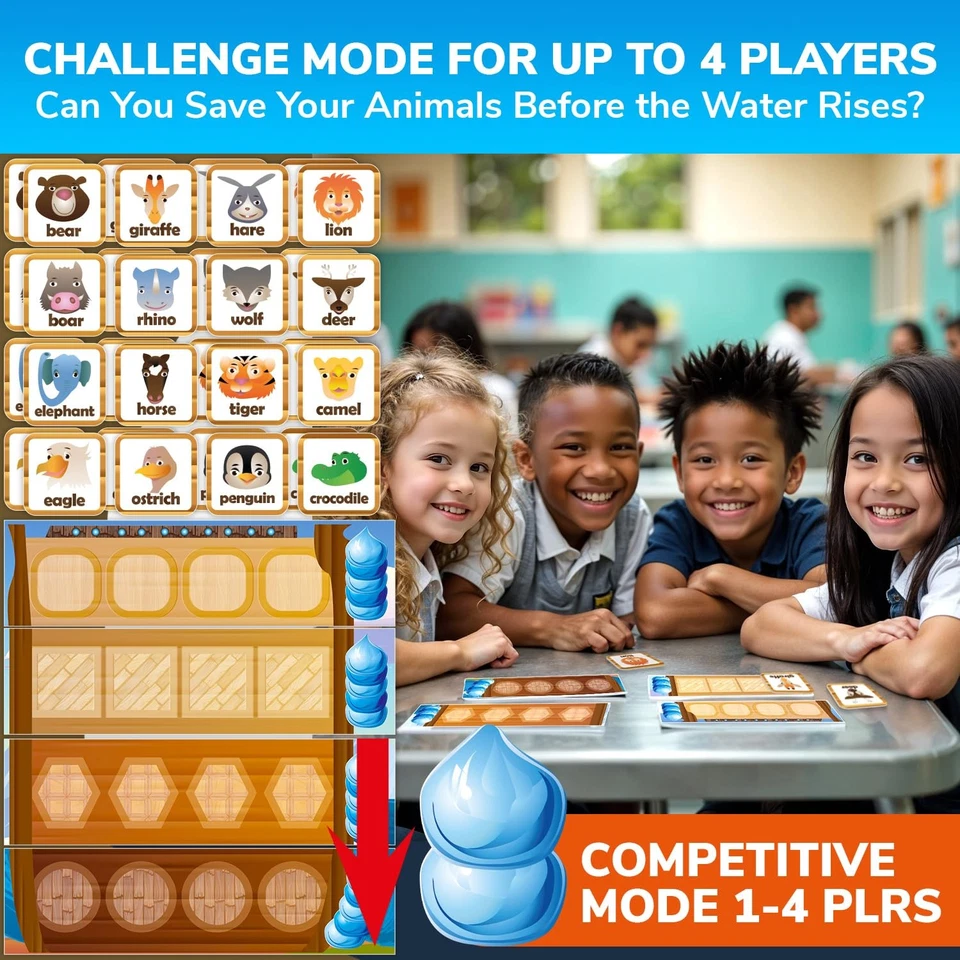 Bible Bingo Noahs Ark Memory Game Set for Kids - Faith-Based Fun - Image 4 of 4