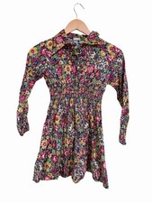 Vintage Floral Smocked Dress Girls 5/6 Cottagecore Prairie Long Sleeve