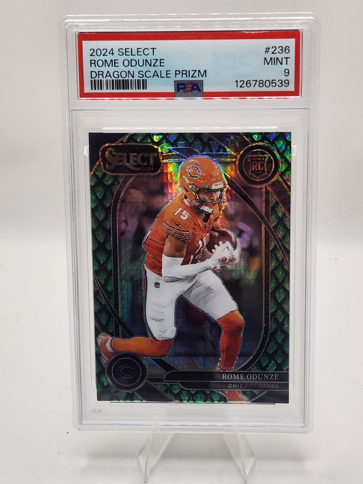 2024 Panini Select - Club Level Rome Odunze #236 Dragon Scale Prizm /81 (RC)