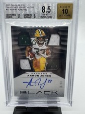 2020 PANINI BLACK CAPSTONE Aaron Jones AUTO QUAD JERSEY /50 Bgs 8.5/10 Packers