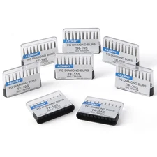 Dental Super Coarse Diamond Burs FG Black Grit Flat/Round End Cone High Speed 