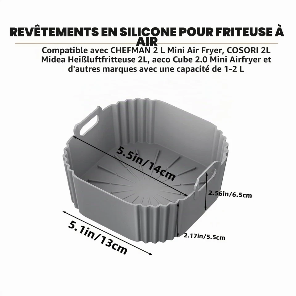 Moules silicone friteuse à air chaud 1-2 L lot de 2 - Photo 3/4