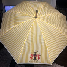 Giorgio Beverly Hills Striped Cane Umbrella 33  Yellow White Stripe 80s