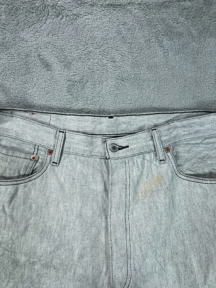 Vintage 90s Levis 501XX Jeans Mens 38x32 Rigid Gray Button Fly Straight Fit Leg - Image 3 of 4