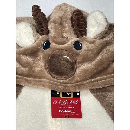 NORTH POLE SZ XXS 4/5 unisex Reindeer full body pajama NWT b100 - Bild 3 von 7