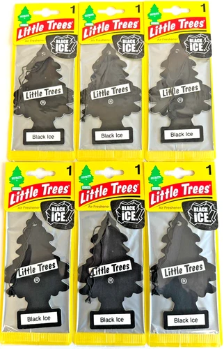 6x Magic Little Trees Air Freshener BLACK ICE
