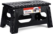 9" Height Extra Wide Folding Step Stool Plastic Foldable Stools Heavy Duty