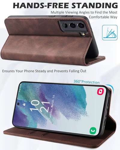 For Samsung Galaxy S21 FE 5G Magnetic Leather Shockproof Folio Case Wallet Cover - Photo 16 sur 47