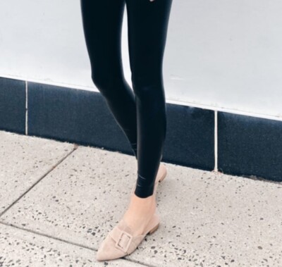 Halogen Elyssa Black Suede Buckle Mules Size M - Main Image