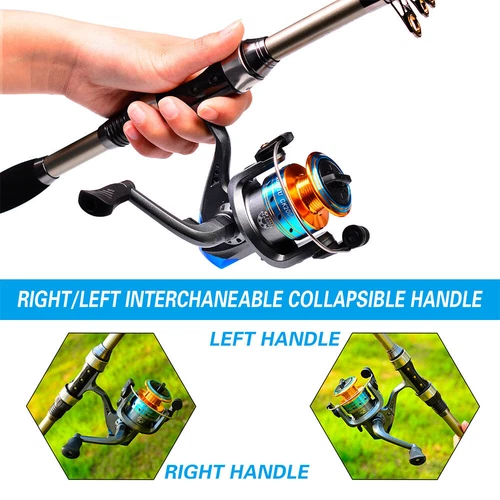 1.8M Telescopic Fishing Rod and Reel Combo Carbon Fiber Fishing Rod Kit w/ Lures - Picture 7 of 10