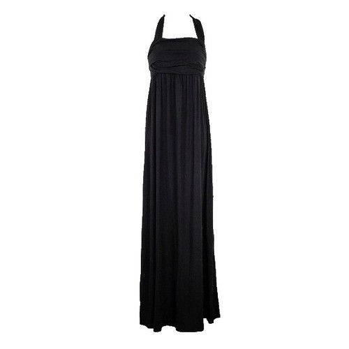 Patagonia Morning Glory Halter Dress Black w Back Tie Open Back Stretchy M  | eBay