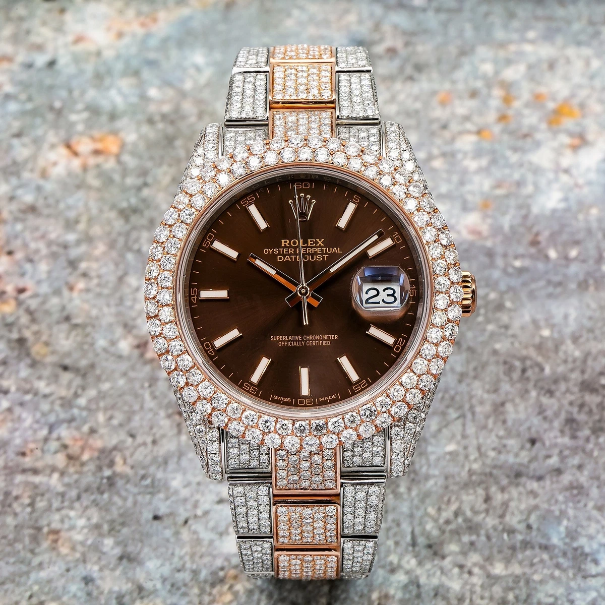 ROLEX DATEJUST 41MM 126331 BROWN DIAL TWO TONE OYSTER BRACELET 