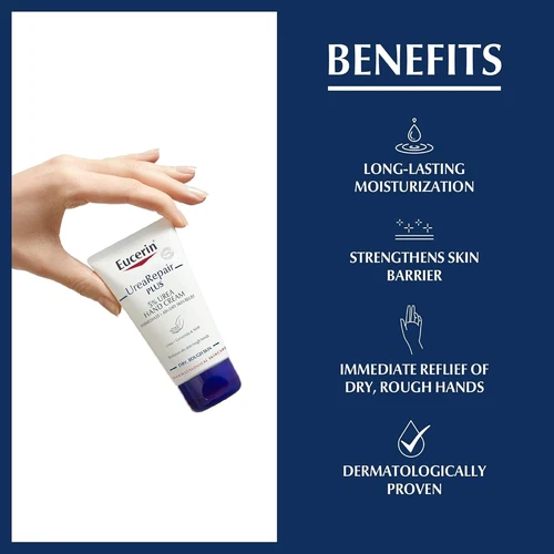Eucerin Dry Skin Intensive Hand Cream 5% Urea with Lactate 75ml - Pack of 3 - Picture 2 of 4