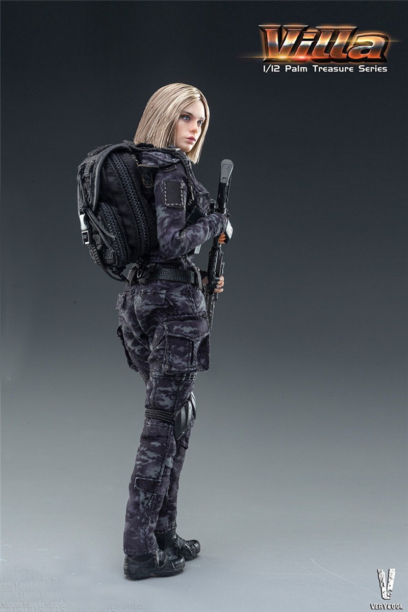 VERYCOOL 1/12 VCF-3005Black MC Camouflage Female Soldier Vera