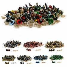 100 Pcs Animal Puppet Craft 8mm-24mm Plastic Safety Eyes for DIY Bear Doll Lot